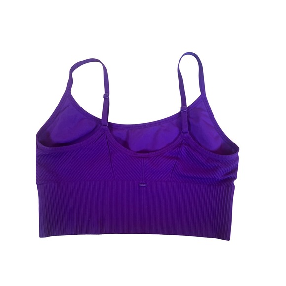 PINK Active Purple Ribbed‎ Sports Bra Adjustable Straps Large - Picture 2 of 4